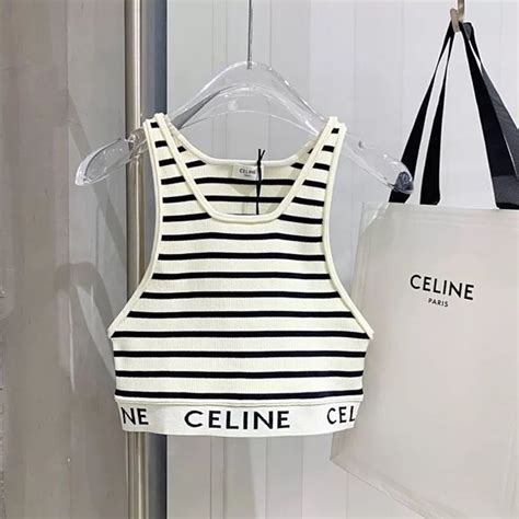 crop top celine|celine crop top striped.